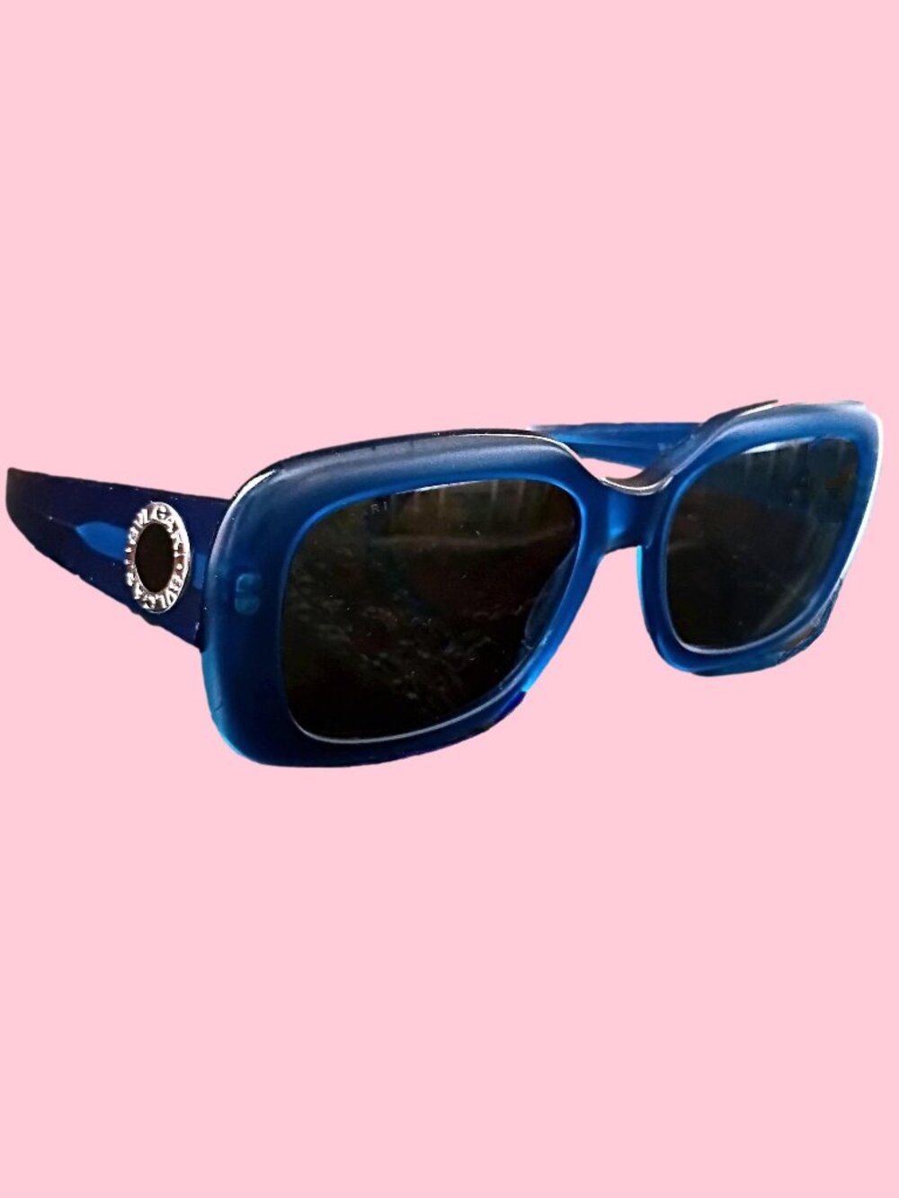 BVLGARI 519-S 519S Clear Gradient Blue Logo Sunglasses E333 Collection